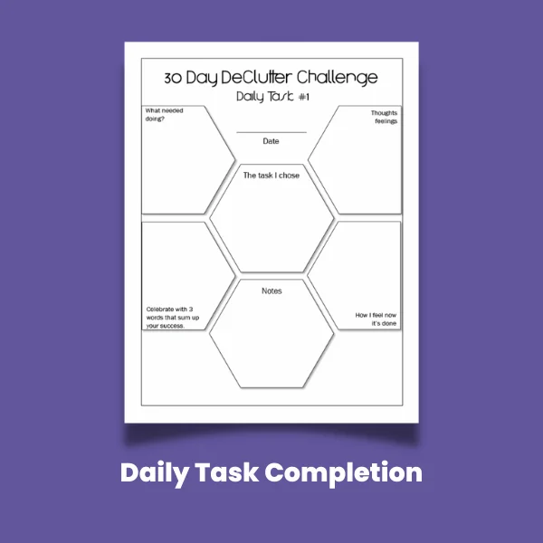 30 day declutter challenge daily task reflection