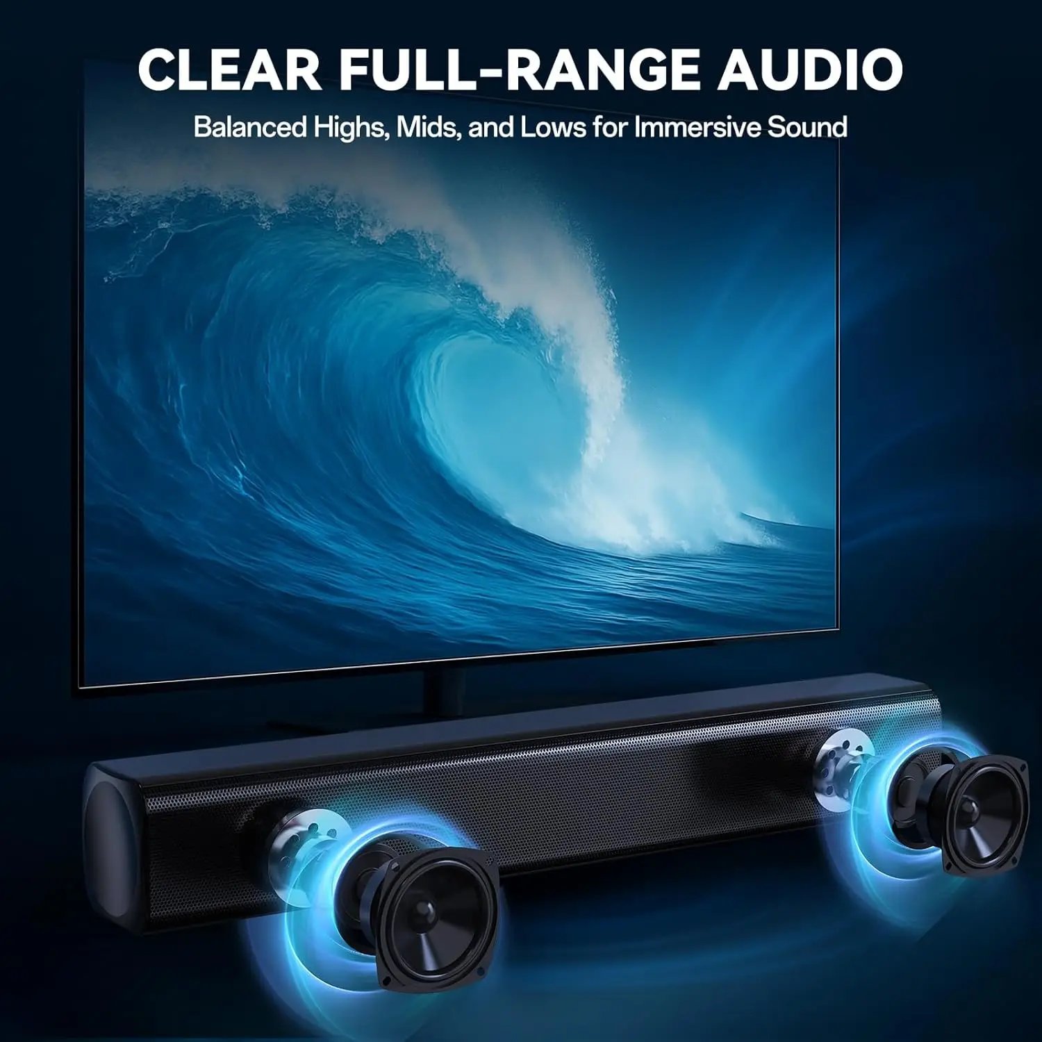 2.1 TV Soundbar w/ Subwoofer, BT 5.3, HDMI-ARC