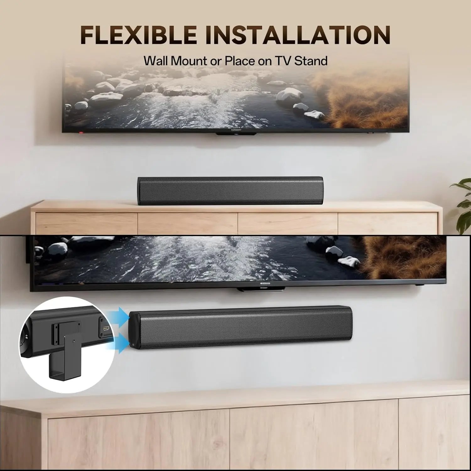 2.1 TV Soundbar w/ Subwoofer, BT 5.3, HDMI-ARC