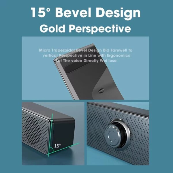 Bluetooth 5.0 Stereo 4D Soundbar with Subwoofer for PC & TV
