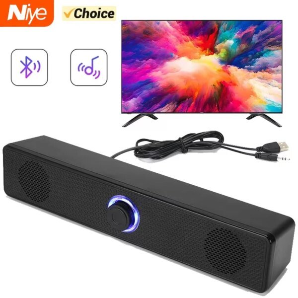 Bluetooth 5.0 Stereo 4D Soundbar with Subwoofer for PC & TV