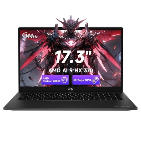 NIMO 17.3 Copilot+ AI Laptop AMD Ryzen AI 9 HX 370 (Up to 5.1GHz) 64GB RAM 4TB SSD Radeon 890M 144Hz FHD Display 100W Fast Charge USB 4.0 Fingerprint Win 11 Gaming & Business