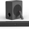 Wireless Sound Bar with Subwoofer, Bluetooth 5.3 TV Speaker, 2.1ch Home Audio System, HDMI ARC Optical AUX USB, 3 EQ Modes, Wall Mountable, Black
