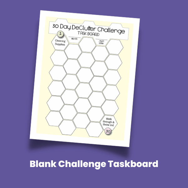30 day declutter challenge taskboard